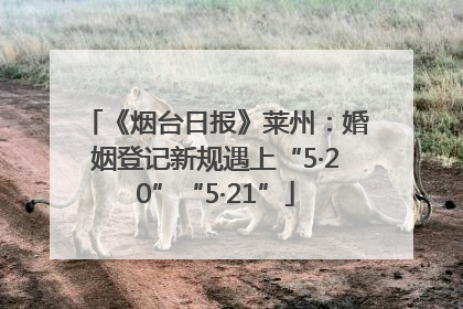 《烟台日报》莱州：婚姻登记新规遇上“5·20”“5·21”