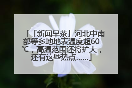 「新闻早茶」河北中南部等多地地表温度超60℃，高温范围还将扩大，还有这些热点……