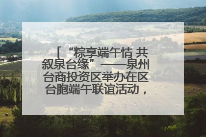“粽享端午情 共叙泉台缘”——泉州台商投资区举办在区台胞端午联谊活动，共话同源深情