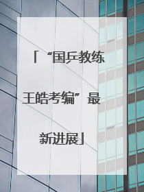 “国乒教练王皓考编”最新进展