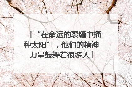 “在命运的裂缝中播种太阳”，他们的精神力量鼓舞着很多人
