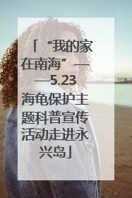 “我的家在南海”——5.23海龟保护主题科普宣传活动走进永兴岛
