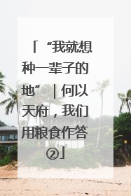 “我就想种一辈子的地”｜何以天府，我们用粮食作答②