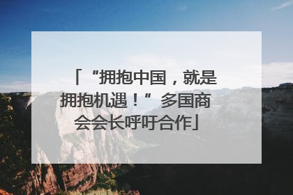 “拥抱中国，就是拥抱机遇！”多国商会会长呼吁合作