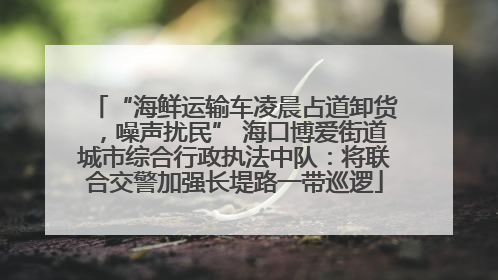 “海鲜运输车凌晨占道卸货，噪声扰民” 海口博爱街道城市综合行政执法中队：将联合交警加强长堤路一带巡逻