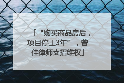 “购买商品房后，项目停工3年”，曾佳律师支招维权