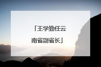 王学勤任云南省副省长