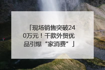 现场销售突破240万元！千款外贸优品引爆“家消费”