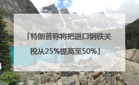 特朗普称将把进口钢铁关税从25%提高至50%