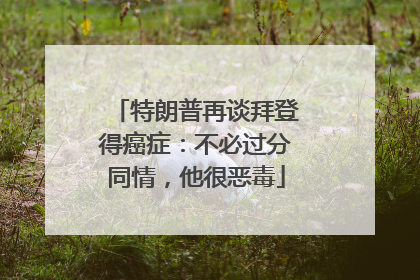 特朗普再谈拜登得癌症：不必过分同情，他很恶毒