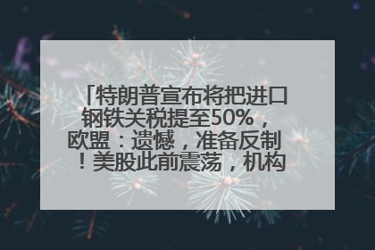 特朗普宣布将把进口钢铁关税提至50%，欧盟：遗憾，准备反制！美股此前震荡，机构：美元正进入熊市