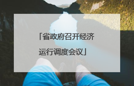 省政府召开经济运行调度会议