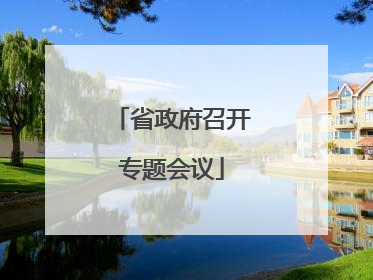 省政府召开专题会议