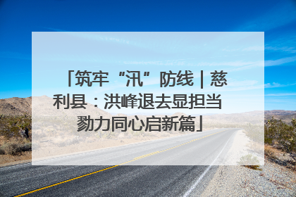 筑牢“汛”防线｜慈利县：洪峰退去显担当 勠力同心启新篇