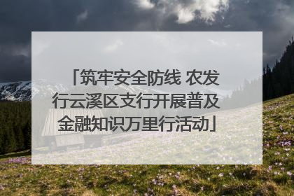 筑牢安全防线 农发行云溪区支行开展普及金融知识万里行活动