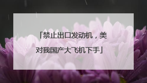 禁止出口发动机，美对我国产大飞机下手