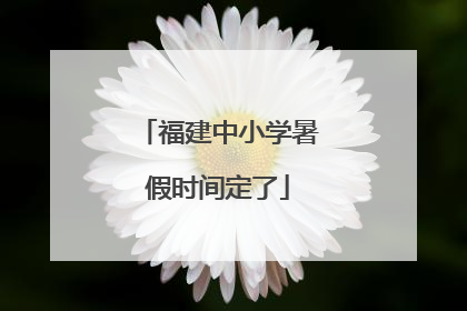 福建中小学暑假时间定了