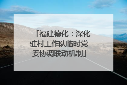 福建德化：深化驻村工作队临时党委协调联动机制