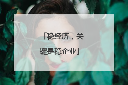 稳经济，关键是稳企业