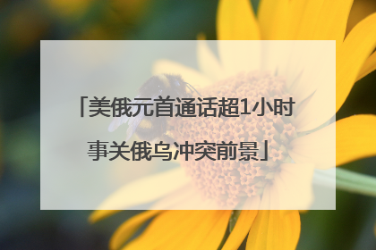 美俄元首通话超1小时 事关俄乌冲突前景