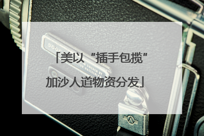 美以“插手包揽”加沙人道物资分发