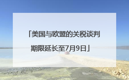 美国与欧盟的关税谈判期限延长至7月9日
