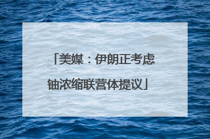 美媒:伊朗正考虑铀浓缩联营体提议