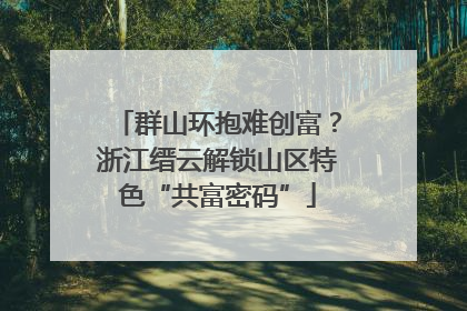 群山环抱难创富？浙江缙云解锁山区特色“共富密码”