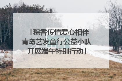 粽香传情爱心相伴 青岛艺发童行公益小队开展端午特别行动