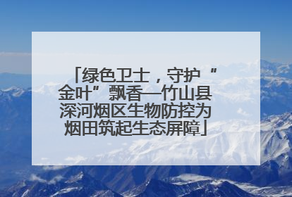 绿色卫士，守护“金叶”飘香—竹山县深河烟区生物防控为烟田筑起生态屏障