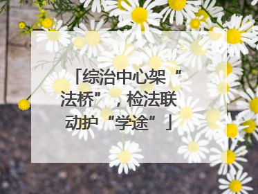 综治中心架“法桥”，检法联动护“学途”