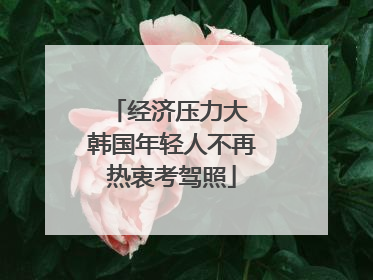 经济压力大 韩国年轻人不再热衷考驾照