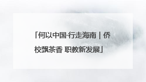 何以中国·行走海南｜侨校飘茶香 职教新发展