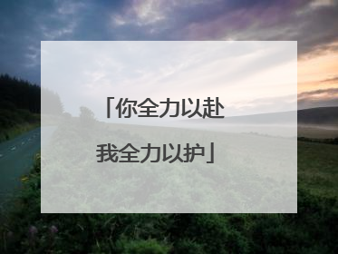 你全力以赴 我全力以护