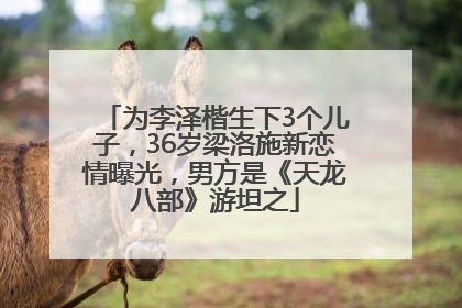 为李泽楷生下3个儿子，36岁梁洛施新恋情曝光，男方是《天龙八部》游坦之