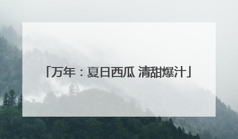 万年：夏日西瓜 清甜爆汁