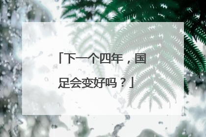 下一个四年，国足会变好吗？