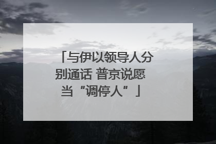 与伊以领导人分别通话 普京说愿当“调停人”