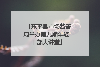 东平县市场监管局举办第九期年轻干部大讲堂