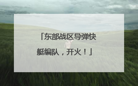 东部战区导弹快艇编队，开火！