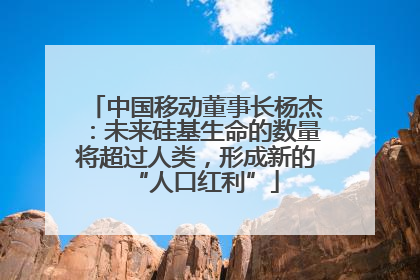 中国移动董事长杨杰：未来硅基生命的数量将超过人类，形成新的“人口红利”