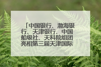 中国银行、渤海银行、天津银行、中国船级社、天科院组团亮相第三届天津国际航运展 输出航运服务“中国方案”