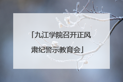 九江学院召开正风肃纪警示教育会
