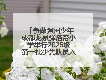 争做强国少年 成都龙泉驿洛带小学举行2025级第一批少先队员入队仪式