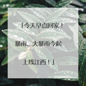 今天早点回家！暴雨、大暴雨今起上线江西！