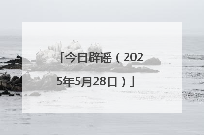 今日辟谣（2025年5月28日）