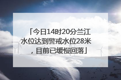 今日14时20分兰江水位达到警戒水位28米，目前已缓慢回落