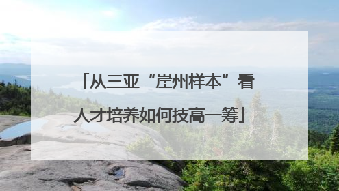 从三亚“崖州样本”看人才培养如何技高一筹
