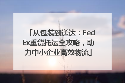 从包装到送达：FedEx重货托运全攻略，助力中小企业高效物流