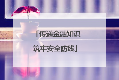 传递金融知识 筑牢安全防线